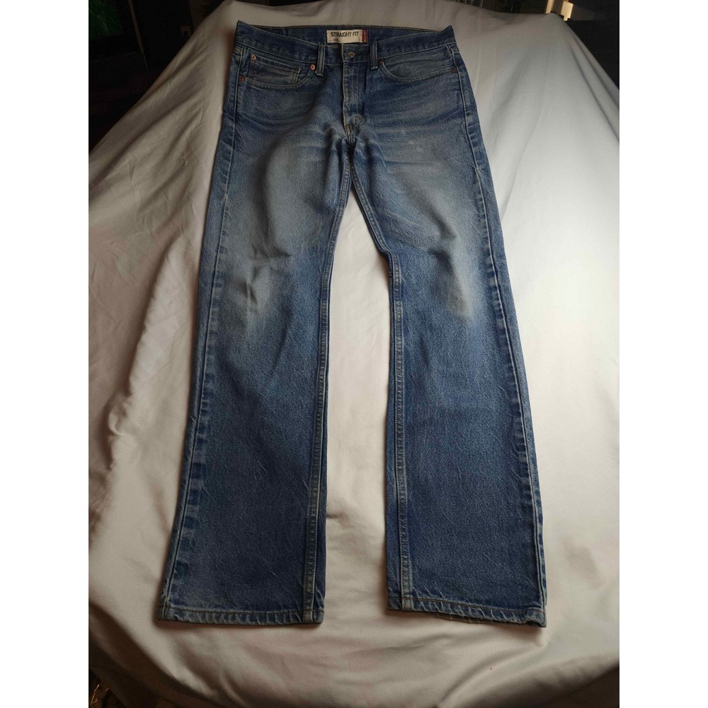 Levis 505 Straight Fit Mens Jeans 34x34 Medium Wash Blue Denim Pants